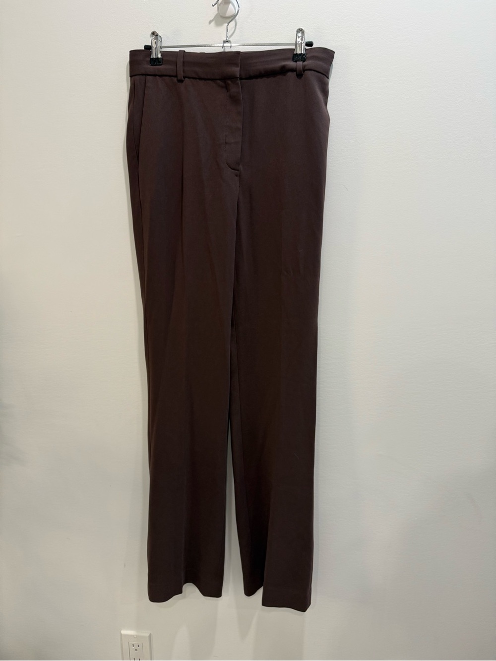 Babaton Straight-Leg Trousers in Dark Brown